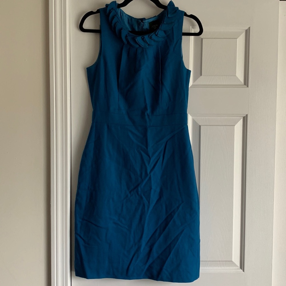 JCrew Factory blue wool suit dress